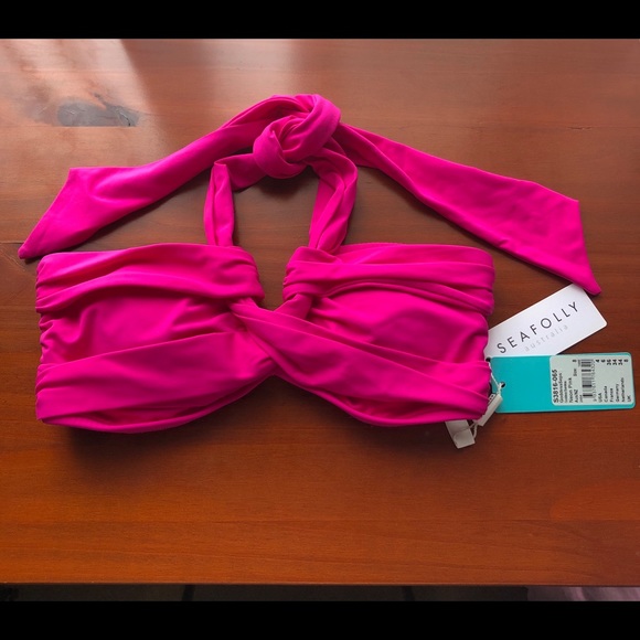 Seafolly Other - Seafolly Neon Pink Goddess Bandeau Swim Top